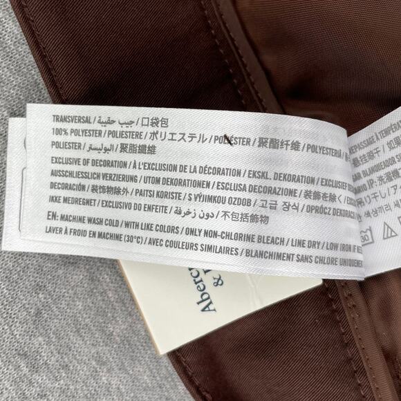 Abercrombie & Fitch Mid Rise Barrel Pants Womens 34 / 18 Long Chocolate Brown - Picture 16 of 16